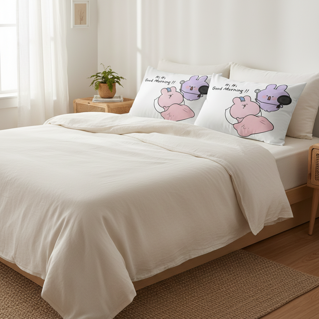 Hi Hi GOOD MORNING (Rectangular Pillow Cover)