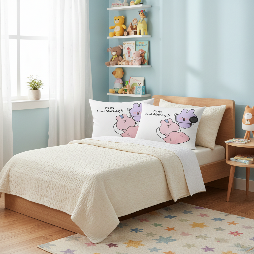 Hi Hi GOOD MORNING (Rectangular Pillow Cover)