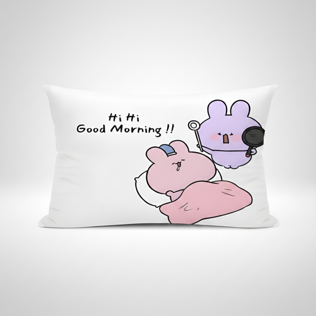 Hi Hi GOOD MORNING (Rectangular Pillow Cover)