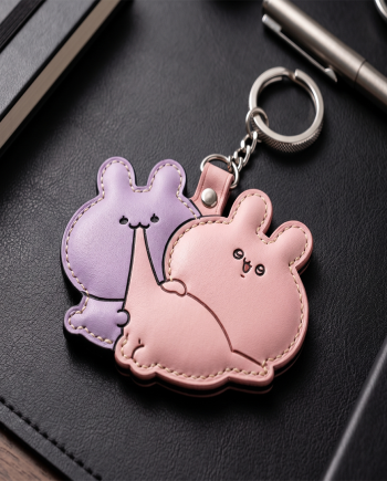 [ASAMIMICHAN] Ou Ou Ou | Leather Keychain