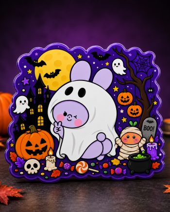 [ANEMIMICHAN] Ghost Halloween – Die-Cut Metal Sign
