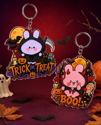 [ASAMIMICHAN] Grim Reaper x Spooky Devil – 2-Piece Keychain Set